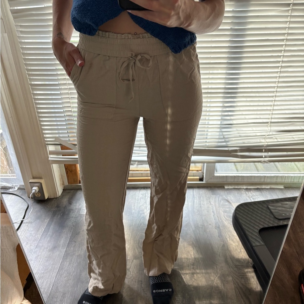 Tan Linen Pants